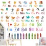 UILYNIU 26 Alfabeto de Animales Pegatinas de Pared, Wall Art Sticker, Vinilos decorativos Pared Dormitorio Salón Guardería