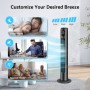 Aigostar Smart Tower Fan with Remote Control, 102 cm, WiFi+Bluetooth, LED Display, 3 Speeds, 3 Modes, 24 H Timer, Oscillating,