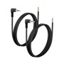 PNGKNYOCN 1/8 "estéreo a cable de audio alambre desnudo, 2 Pack 90 grados de reemplazo de 3,5 mm TRS macho a cable desnudo