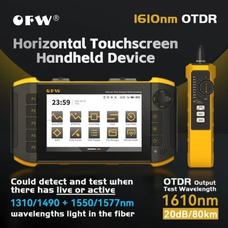 OFW Mini OTDR 1610nm 20dB óptico Otdr Reflector óptico fibra activa pr