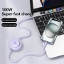 CC 100W 5A Cable de carga retráctil de carga rápida USB C a tipo C par