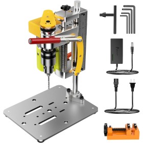 Yofuly Mini Taladro de Banco, Taladro de Columna Eléctrico de 7 Velocidades, Mini Mesa de Prensa Taladro Multifunción para