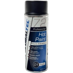 GLOBALTEC PROFESSIONAL Pintura Anticalórica Negra 400ml – Resistente Hasta 600°C | Spray Protector para Tubos de Escape, Motores