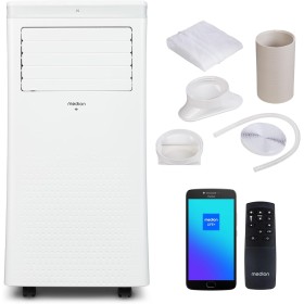 MEDION Smart Portable Air Conditioner P1002 (10000 BTU, 3 in 1, Cooling, Dehumidification, Fan, Up to 34 m², Window Kit, Night
