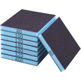 Flintronic 8 Piezas Esponjas de Lijado, Grain 60/80/100/120/180/220/240/320/400, Esponja de Lija Húmeda y Seca Taco Abrasivo,