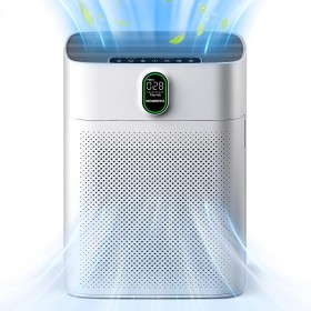 MORENTO Air Purifier Suitable for Large Rooms, with pm2.5 Display Air Quality Sensor, Real High Efficiency Air Filter,