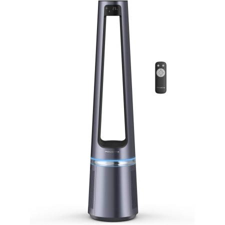 Rowenta 2 in 1 Air Purifier and Fan, 12 Speed, Oscillation, Filters Fine Particles up to 99.95%, Quiet, Remote Control, Silver,