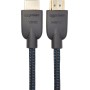 Amazon Basics Cable HDMI trenzado - 0.9 m, Negro/Azul