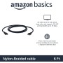 Amazon Basics Cable HDMI trenzado - 0.9 m, Negro/Azul