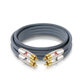 Impeto Cable de Audio RCA, Cinch Cable RCA Cable 2 RCA Macho a 2 RCA Macho 6N OFC Conectores chapados en oro con HiFi Estéreo