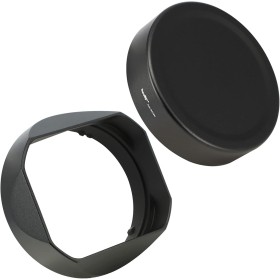 Haoge LH-S245N - Parasol cuadrado de metal para Sony FE 50 mm F2.5 G FE 40 mm F2.5 G FE 24 mm F2.8 G pantalla de lente con tapa