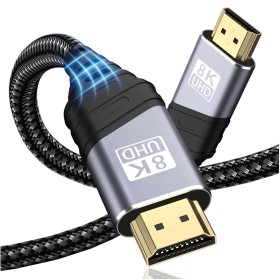 TEFLOTY Cable HDMI 2.1, Cable HDMI 8K de Alta Velocidad Ultra HD 48Gbps 8K@60Hz 4K@120Hz 7680P eARC HDCP 2.2&2.3 DTS:X