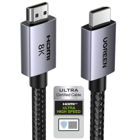 UGREEN Cable HDMI 2.1 8K Cable HDMI Certificado 8K 60Hz 4K 240Hz Ultra Alta Velocidad 48Gbps Aluminio eARC HDCP Dynamic HDR