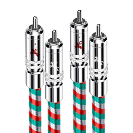 Impeto Cable de Audio RCA, Cinch Cable RCA Cable 2 RCA Macho a 2 RCA Macho 6N OFC Conectores chapados en oro con HiFi Estéreo