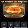 Air Fryer, Multi-Function Electric Fryer, 6L Oil-Free Air Fryer, Glass Visual Air Fryer for Home, LED Display, Temperature