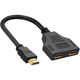 Cable Adaptador HDMI Splitter 1 en 2 Salida, 1080P HDMI 1 a 2 vías, para Monitores Duales Duplicados/Espejo, Compatible con Dos