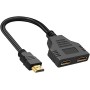 Cable Adaptador HDMI Splitter 1 en 2 Salida, 1080P HDMI 1 a 2 vías, para Monitores Duales Duplicados/Espejo, Compatible con Dos