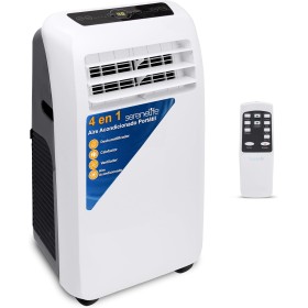 SereneLife Portable Air Conditioner, With Remote Control, 9,000 BTU, Mobile, Heating, Quiet, Dehumidifier, Fan, Window Escape