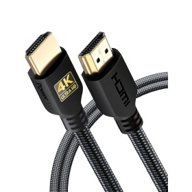 PowerBear Cable HDMI 4K 2 m | Alta velocidad, nylon trenzado y conectores de oro, 4K @ 60Hz, Ultra HD, 2K, 1080P, ARC y CL3