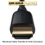 PowerBear Cable HDMI 4K 2 m | Alta velocidad, nylon trenzado y conectores de oro, 4K @ 60Hz, Ultra HD, 2K, 1080P, ARC y CL3