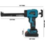 Pistola de silicona eléctrica para 18V,Batería 1500mAh,Pistola de silicona con LED,4 velocidades ajustables,Herramienta de
