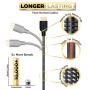 PowerBear Cable HDMI 4K 2 m | Alta velocidad, nylon trenzado y conectores de oro, 4K @ 60Hz, Ultra HD, 2K, 1080P, ARC y CL3