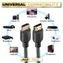 PowerBear Cable HDMI 4K 2 m | Alta velocidad, nylon trenzado y conectores de oro, 4K @ 60Hz, Ultra HD, 2K, 1080P, ARC y CL3