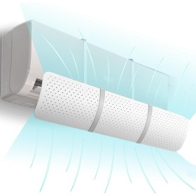 WIOONI Universal Adjustable Air Conditioner Wall Deflector for Living Room, Office, Bedroom - White