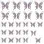 24 Piezas Mariposas Decorativas 3D, 3 Tamaños Huecas Decoraciones Mariposas Pegatinas de Pared Extraíbles Calcomanías Artísticas