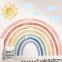 DECOWALL FH4-2432 Adhesivos de pared con diseño de arcoíris y citas en acuarela grandes para decoración de guardería de niñas