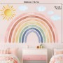 DECOWALL FH4-2432 Adhesivos de pared con diseño de arcoíris y citas en acuarela grandes para decoración de guardería de niñas