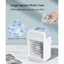 Aire acondicionado portatil,mini enfriador de aire 4 en 1, Ventilador Silencioso,3 Velocidades de Ventilador, 2 Modos de
