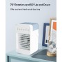 Aire acondicionado portatil,mini enfriador de aire 4 en 1, Ventilador Silencioso,3 Velocidades de Ventilador, 2 Modos de