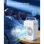 Aire acondicionado portatil,mini enfriador de aire 4 en 1, Ventilador Silencioso,3 Velocidades de Ventilador, 2 Modos de