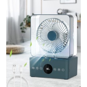 Aire Acondicionado Portátil, 4 en 1 Mini Aire Acondicionado Portátil Ventilador, 1000ml Humidificador y Temporizador, 4 Colores