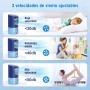 Aire acondicionado portátil 5 en 1 azul con refrigeración, ventilador y humidificador, 3 velocidades iluminación LED de 7