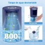 Aire acondicionado portátil 5 en 1 azul con refrigeración, ventilador y humidificador, 3 velocidades iluminación LED de 7