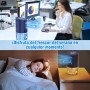 Aire acondicionado portátil 5 en 1 azul con refrigeración, ventilador y humidificador, 3 velocidades iluminación LED de 7