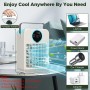 Aceshop Aire Acondicionado Portátil con Control Remoto, Mini Enfriador de Aire con 2-8H Temporizador, 3 Velocidades de