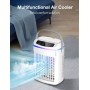 Aire Acondicionado Portatil Silencioso, Mini Enfriador de Aire Portátil Ventilador USB 4 Velocidades de Viento y 2 Modos,