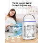 Aire Acondicionado Portatil Silencioso, Mini Enfriador de Aire Portátil Ventilador USB 4 Velocidades de Viento y 2 Modos,