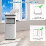 COSTWAY 7000 BTU Quiet Portable Air Conditioner, 2.1 KW, 4 in 1 Low Consumption Cooler, Cooling, Ventilation and
