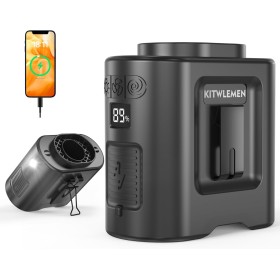 KITWLEMEN Ventilador portátil de 14500 mAh, personal recargable con clip, refrigeración de 67 horas, 5 velocidades, negro, mini,