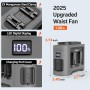 KITWLEMEN Ventilador portátil de 14500 mAh, personal recargable con clip, refrigeración de 67 horas, 5 velocidades, negro, mini,