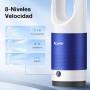 IcyAir Ventilador de Torre sin Aspas de 55cm, Ventilador Sin Aspas Silencioso 35 dB, Oscilación 90°, 8 Velocidades, Temporizador