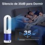 IcyAir Ventilador de Torre sin Aspas de 55cm, Ventilador Sin Aspas Silencioso 35 dB, Oscilación 90°, 8 Velocidades, Temporizador