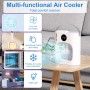 Aire Acondicionado Portatil, GuKKK 4 en 1 Mini Refrigerador de Aire Móvil Ventilador, 900ML Enfriador de Aire, USB Mini