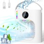 Aire Acondicionado Portatil, GuKKK 4 en 1 Mini Refrigerador de Aire Móvil Ventilador, 900ML Enfriador de Aire, USB Mini