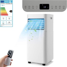 COSTWAY 7000 BTU Quiet Portable Air Conditioner, 2.1 KW, 4 in 1 Low Consumption Cooler, Cooling, Ventilation and