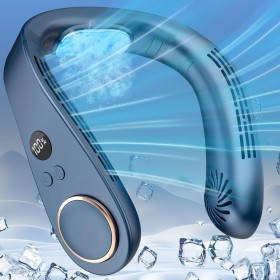 DDKJ Ventilador de Cuello con Aire Acondicionado 5500mAh,Aire Acondicionado Cuello 5 Velocidad,Neck Fan USB Rechargeable 3